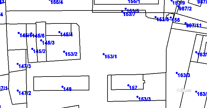 Parcela st. 153/1 v KÚ Zbůch, Katastrální mapa