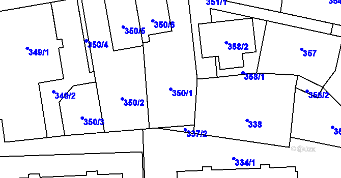 Parcela st. 350/1 v KÚ Zbůch, Katastrální mapa