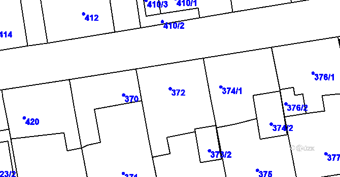 Parcela st. 372 v KÚ Zbůch, Katastrální mapa