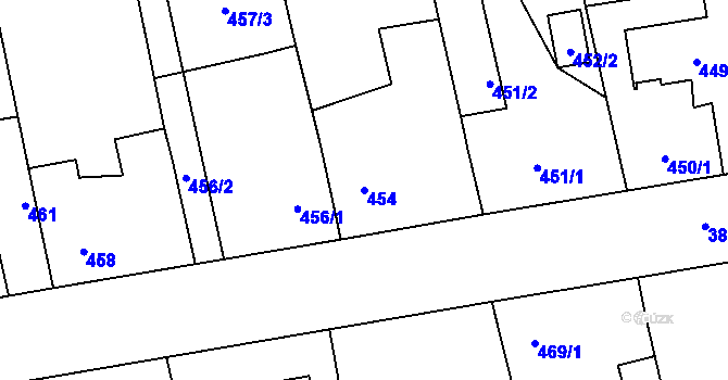 Parcela st. 454 v KÚ Zbůch, Katastrální mapa