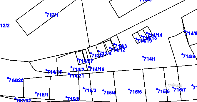 Parcela st. 712/4 v KÚ Zbůch, Katastrální mapa