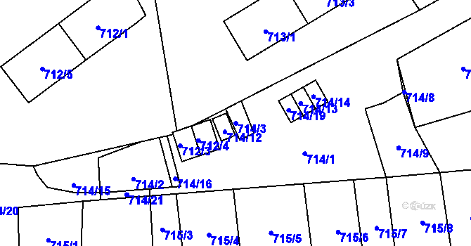 Parcela st. 714/3 v KÚ Zbůch, Katastrální mapa