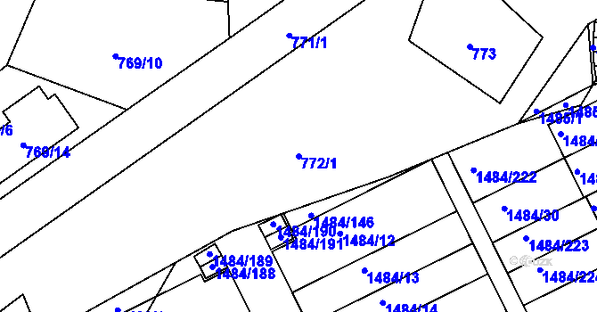 Parcela st. 772/1 v KÚ Zbůch, Katastrální mapa