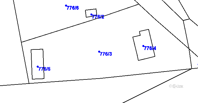 Parcela st. 776/3 v KÚ Zbůch, Katastrální mapa