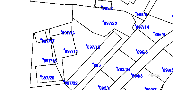 Parcela st. 897/12 v KÚ Zbůch, Katastrální mapa