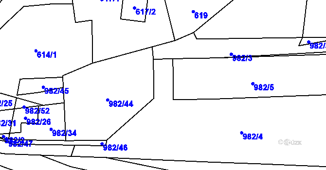 Parcela st. 982/42 v KÚ Zbůch, Katastrální mapa