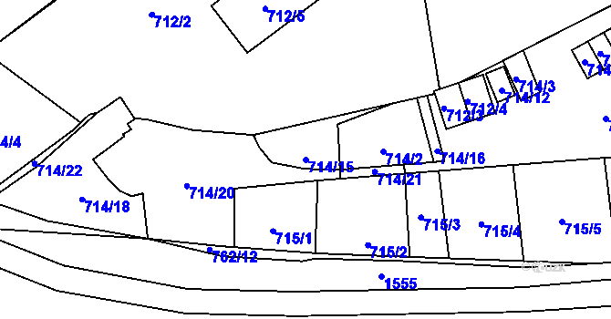 Parcela st. 714/15 v KÚ Zbůch, Katastrální mapa