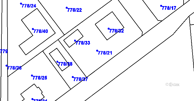 Parcela st. 778/21 v KÚ Zbůch, Katastrální mapa