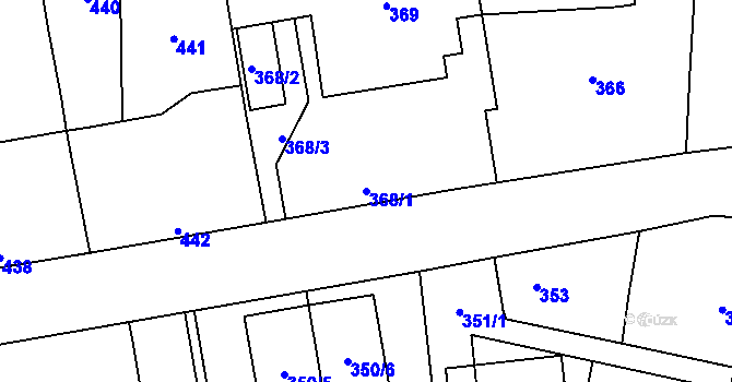 Parcela st. 368/1 v KÚ Zbůch, Katastrální mapa