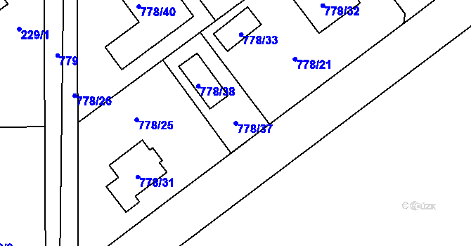Parcela st. 778/37 v KÚ Zbůch, Katastrální mapa