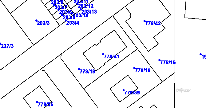 Parcela st. 778/41 v KÚ Zbůch, Katastrální mapa