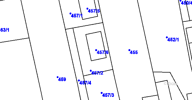 Parcela st. 457/6 v KÚ Zbůch, Katastrální mapa