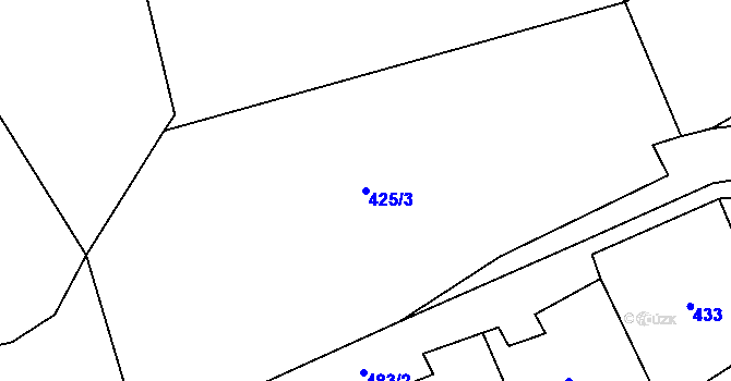 Parcela st. 425/3 v KÚ Zbuzany, Katastrální mapa