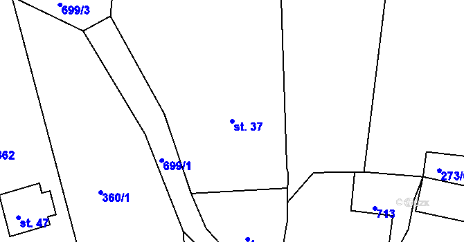 Parcela st. 37 v KÚ Zbyslav u Klatov, Katastrální mapa