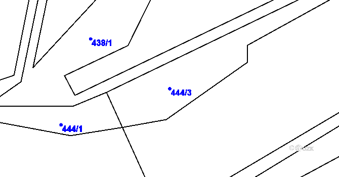 Parcela st. 444/3 v KÚ Zbyslav u Klatov, Katastrální mapa