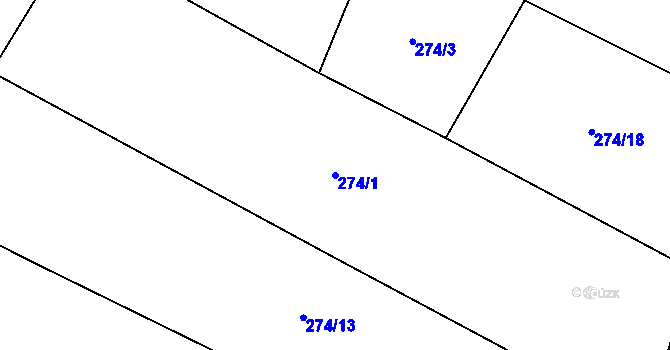 Parcela st. 274/1 v KÚ Damírov, Katastrální mapa