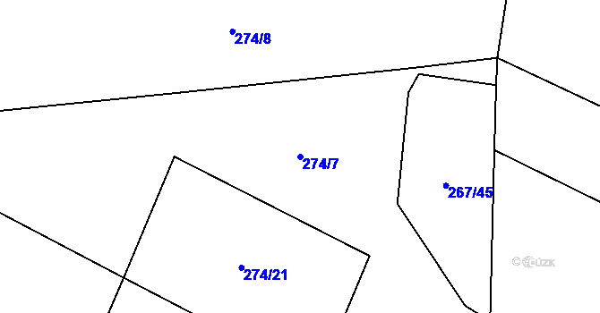 Parcela st. 274/7 v KÚ Damírov, Katastrální mapa