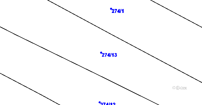 Parcela st. 274/13 v KÚ Damírov, Katastrální mapa