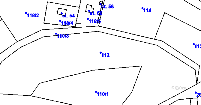Parcela st. 112 v KÚ Damírov, Katastrální mapa