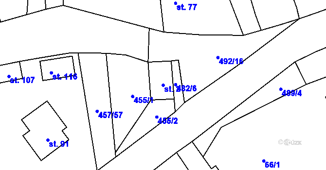 Parcela st. 2 v KÚ Dobrovítov, Katastrální mapa