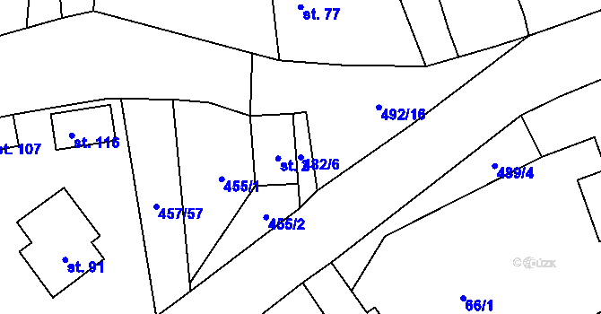 Parcela st. 482/6 v KÚ Dobrovítov, Katastrální mapa