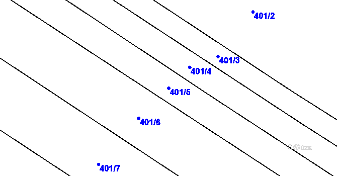 Parcela st. 401/5 v KÚ Dobrovítov, Katastrální mapa