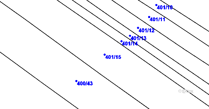 Parcela st. 401/15 v KÚ Dobrovítov, Katastrální mapa