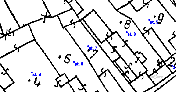 Parcela st. 7 v KÚ Klucké Chvalovice, Katastrální mapa