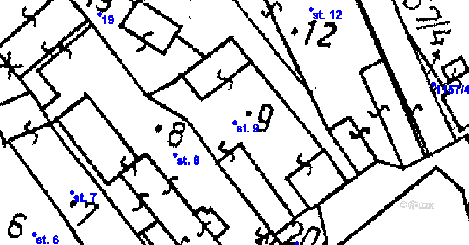 Parcela st. 9 v KÚ Klucké Chvalovice, Katastrální mapa