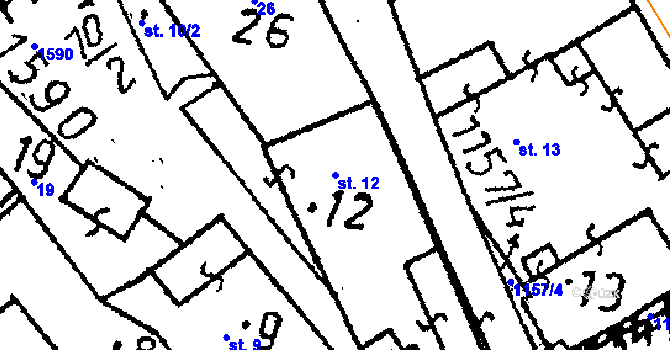 Parcela st. 12 v KÚ Klucké Chvalovice, Katastrální mapa