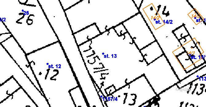 Parcela st. 13 v KÚ Klucké Chvalovice, Katastrální mapa