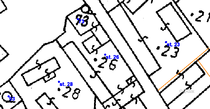Parcela st. 26 v KÚ Klucké Chvalovice, Katastrální mapa