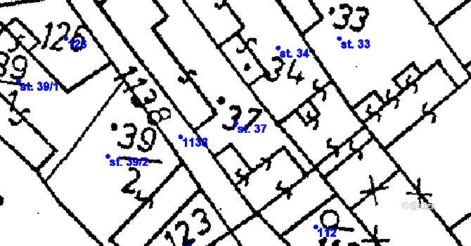 Parcela st. 37 v KÚ Klucké Chvalovice, Katastrální mapa