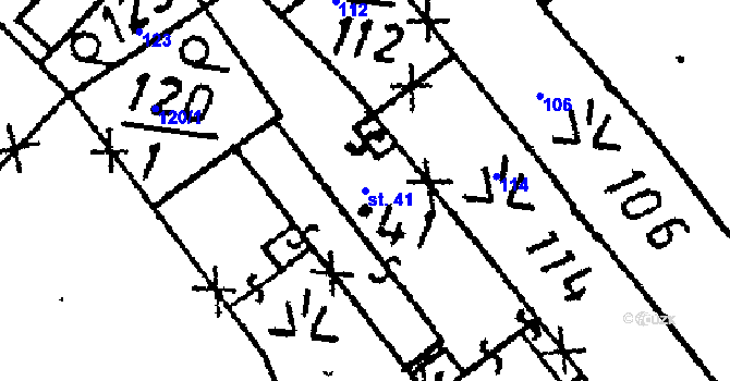 Parcela st. 41 v KÚ Klucké Chvalovice, Katastrální mapa