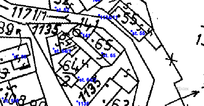 Parcela st. 65 v KÚ Klucké Chvalovice, Katastrální mapa