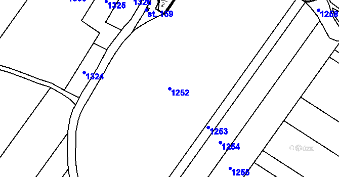 Parcela st. 1252 v KÚ Klucké Chvalovice, Katastrální mapa