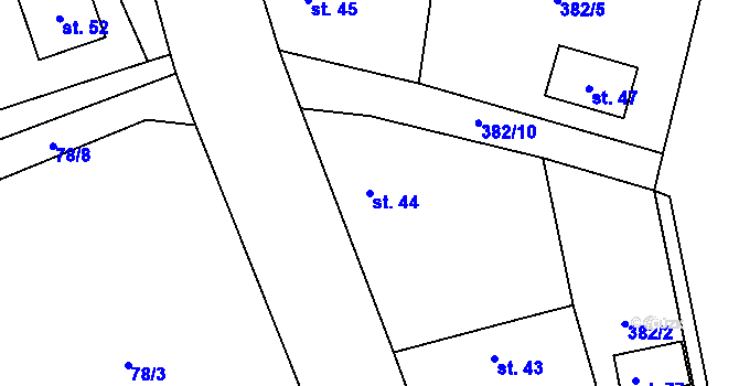 Parcela st. 44 v KÚ Opatovice u Zbýšova, Katastrální mapa