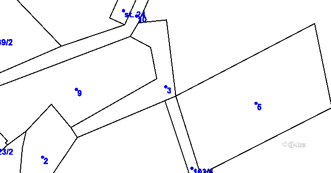 Parcela st. 3 v KÚ Opatovice u Zbýšova, Katastrální mapa