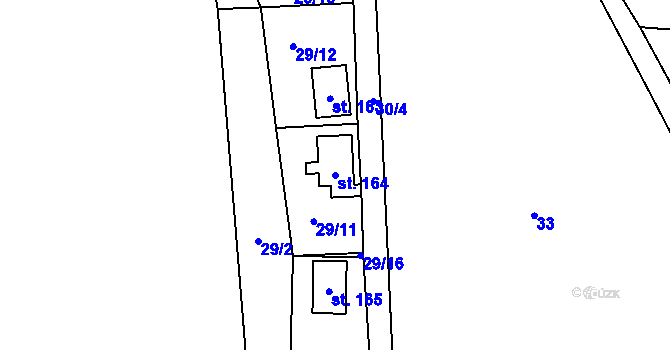 Parcela st. 164 v KÚ Zbýšov v Čechách, Katastrální mapa
