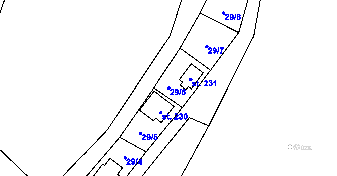 Parcela st. 29/6 v KÚ Zbýšov v Čechách, Katastrální mapa