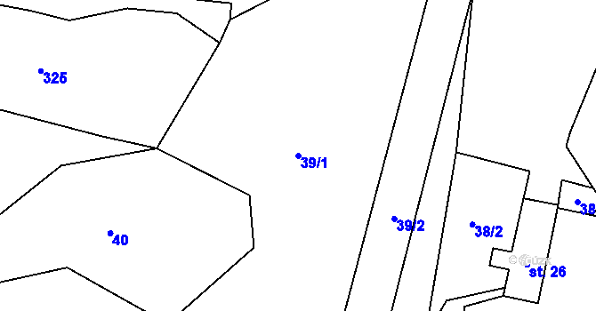 Parcela st. 39/1 v KÚ Zbýšov v Čechách, Katastrální mapa