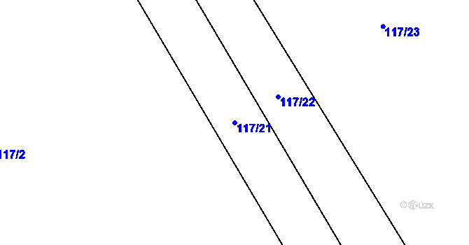 Parcela st. 117/21 v KÚ Zbýšov v Čechách, Katastrální mapa