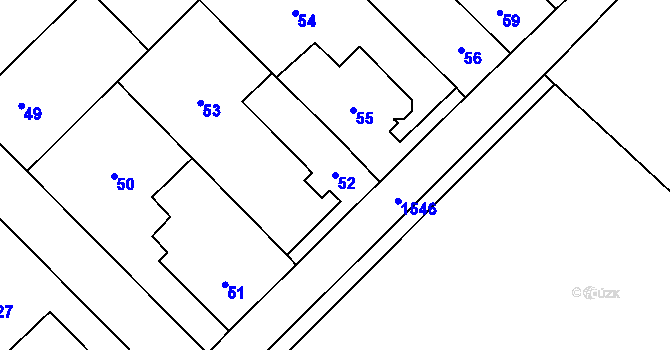 Parcela st. 52 v KÚ Zbýšov u Oslavan, Katastrální mapa