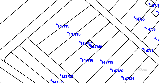 Parcela st. 147/17 v KÚ Zbýšov u Oslavan, Katastrální mapa
