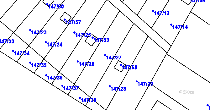 Parcela st. 147/27 v KÚ Zbýšov u Oslavan, Katastrální mapa