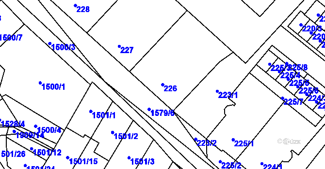 Parcela st. 226 v KÚ Zbýšov u Oslavan, Katastrální mapa