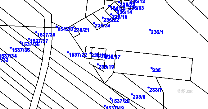 Parcela st. 236/17 v KÚ Zbýšov u Oslavan, Katastrální mapa