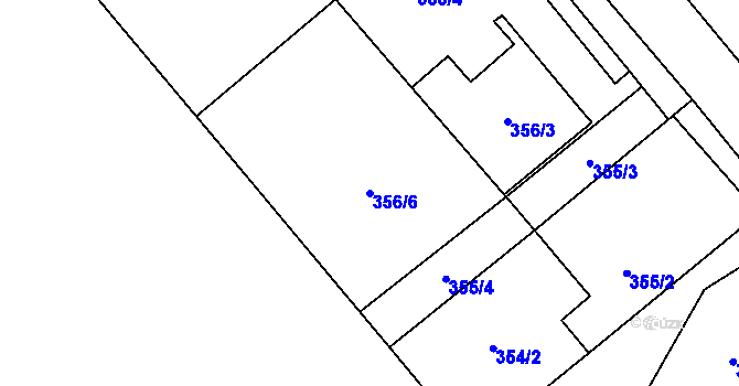 Parcela st. 356/6 v KÚ Zbýšov u Oslavan, Katastrální mapa