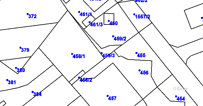Parcela st. 459/3 v KÚ Zbýšov u Oslavan, Katastrální mapa