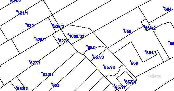 Parcela st. 658 v KÚ Zbýšov u Oslavan, Katastrální mapa